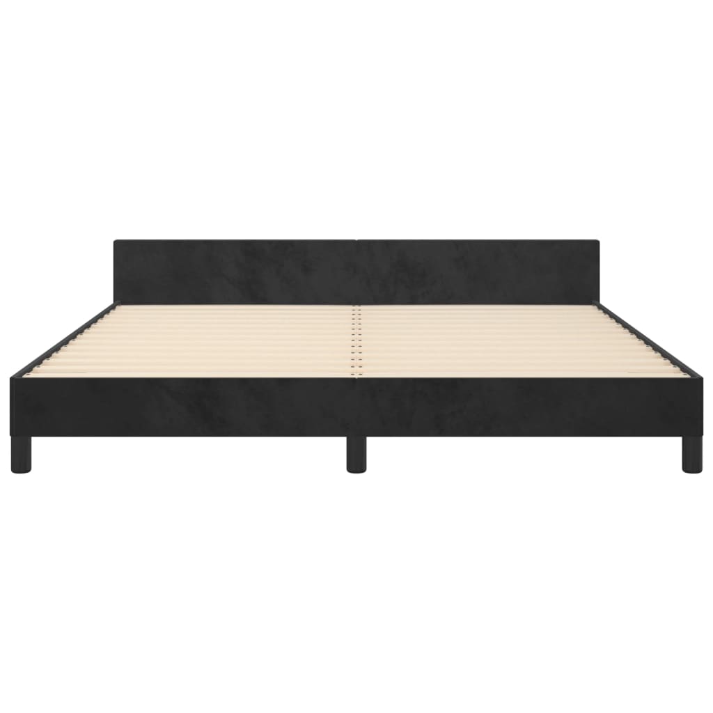 Bed Frame without Mattress Black 160 x 200 cm Velvet