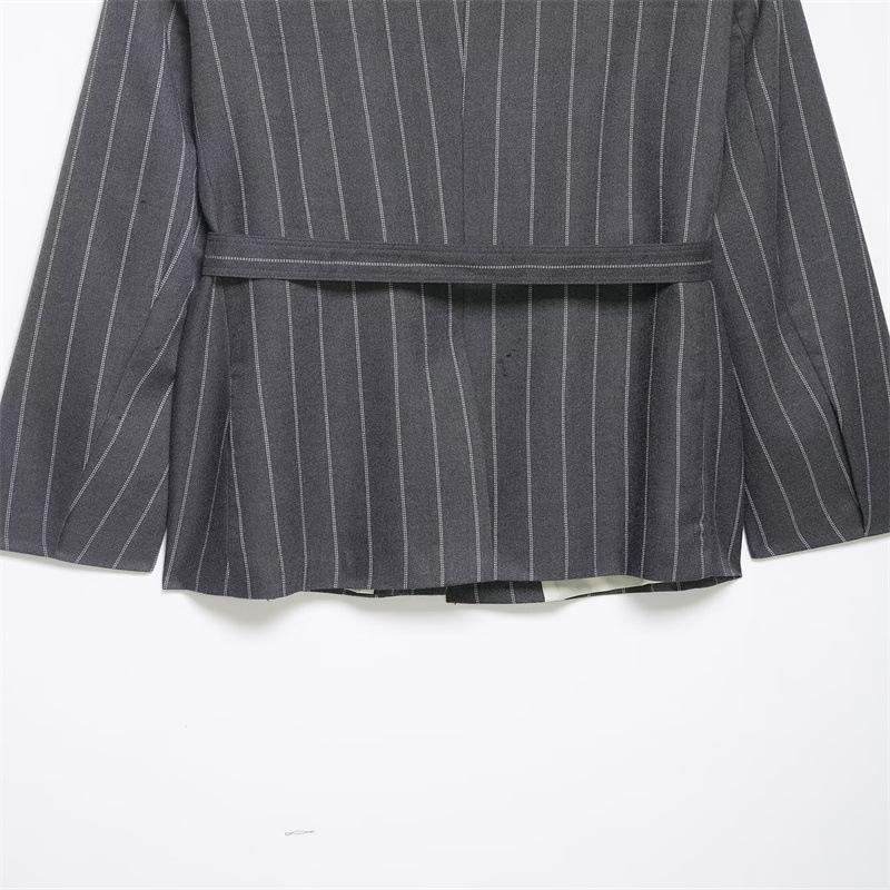 2026 Spring Women's Striped Wrap Suit & Trousers Set