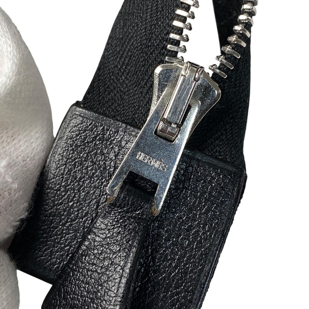 Używana torba kopertówka HERMES płótno szaro-czarne męska