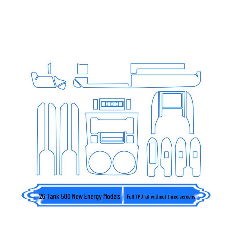 Compatible with Instrument Panel and Center Console Film Protection for 26 Tank 500 Models.