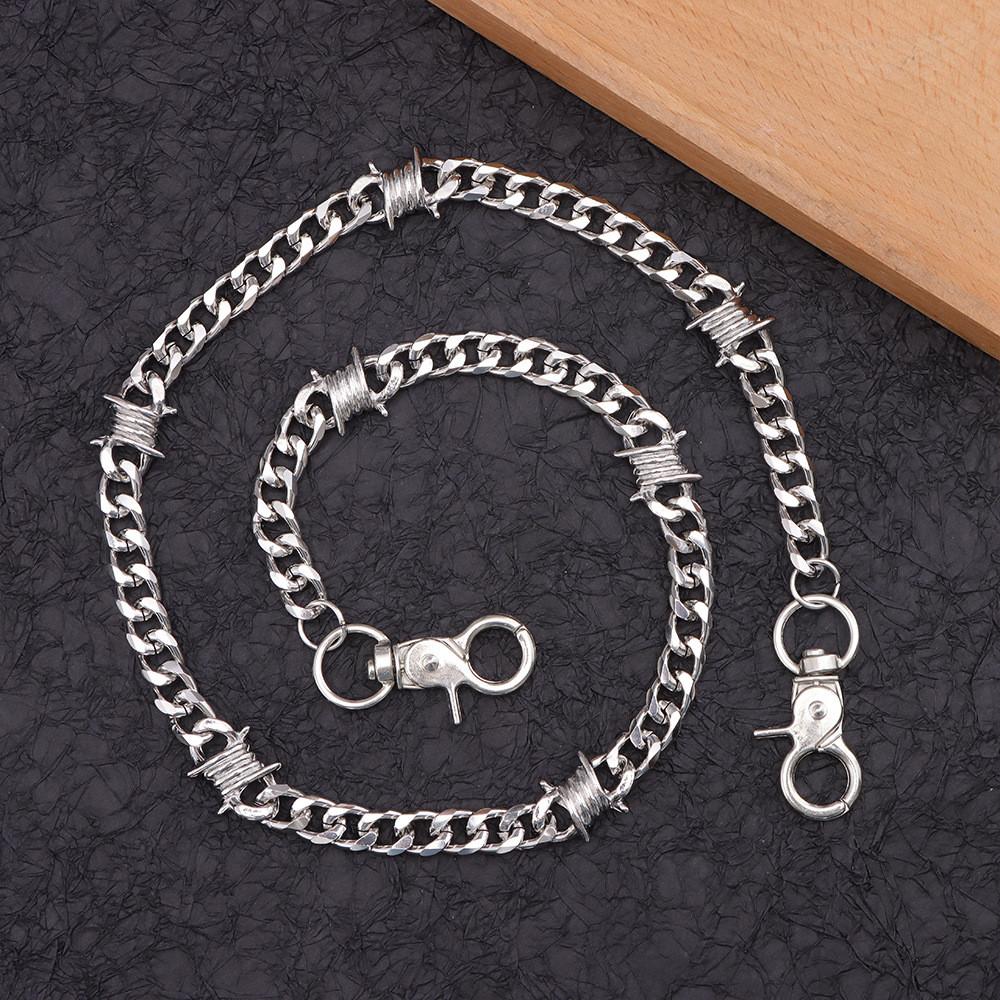 Dark Edge Metal Spike Waist Chain Punk Hip Hop Jewelry For Men Women
