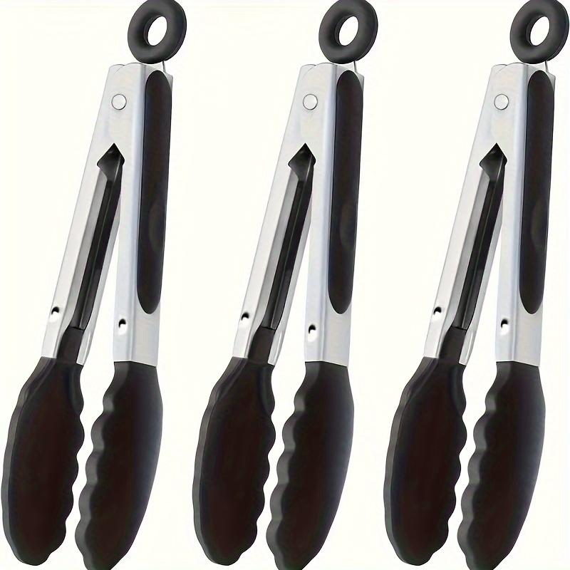 

3PCS Heat-Resistant Kitchen Tongs, Non-Stick Nylon Tips. Locking Design for Cooking, Salad, Frying. Durable & Versatile! чёрный