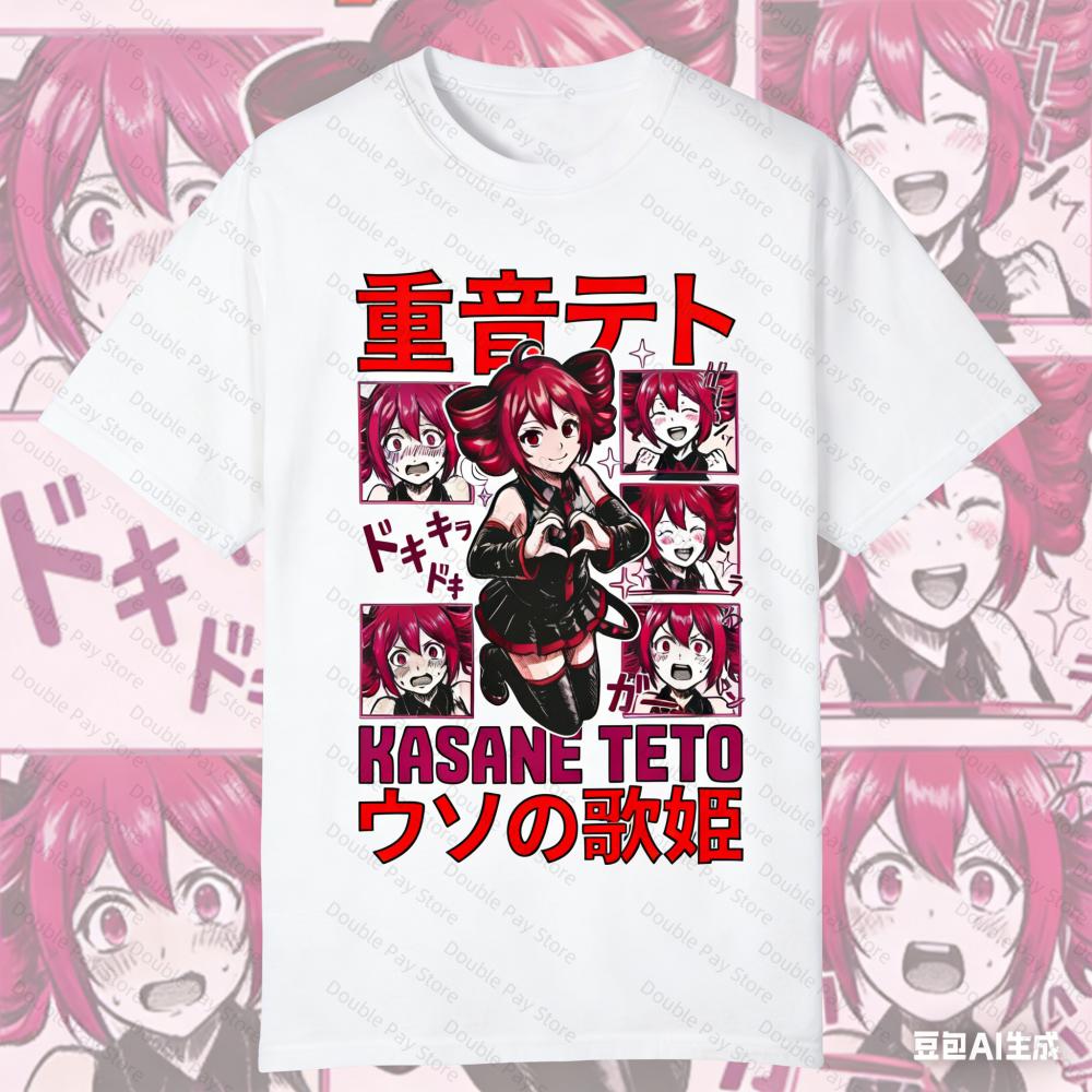 Teto Heart Black Unisexs Tshirt Cute Anime Graphic Tee Comfort Colors GarUnisextdyed Shirt for Anime Fans Women Casual Streetwear
