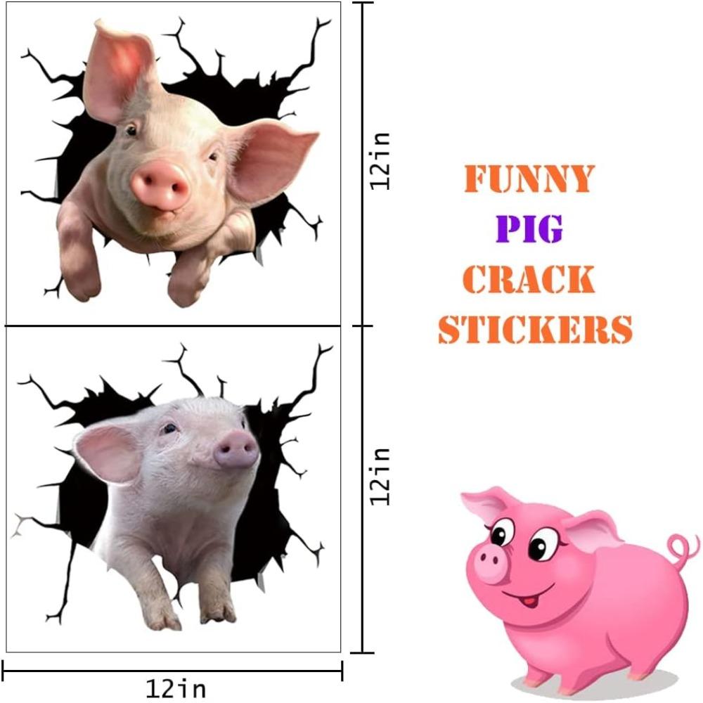 3 Stück Schweineform 3D Haustier Schwein Aufkleber PVC Lustiger Tierstil Autoaufkleber für Auto, Home Glasdekorationen