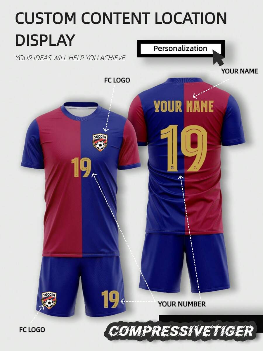 Custom Name & Number Sport Set, Quick-Dry Breathable Outfit S