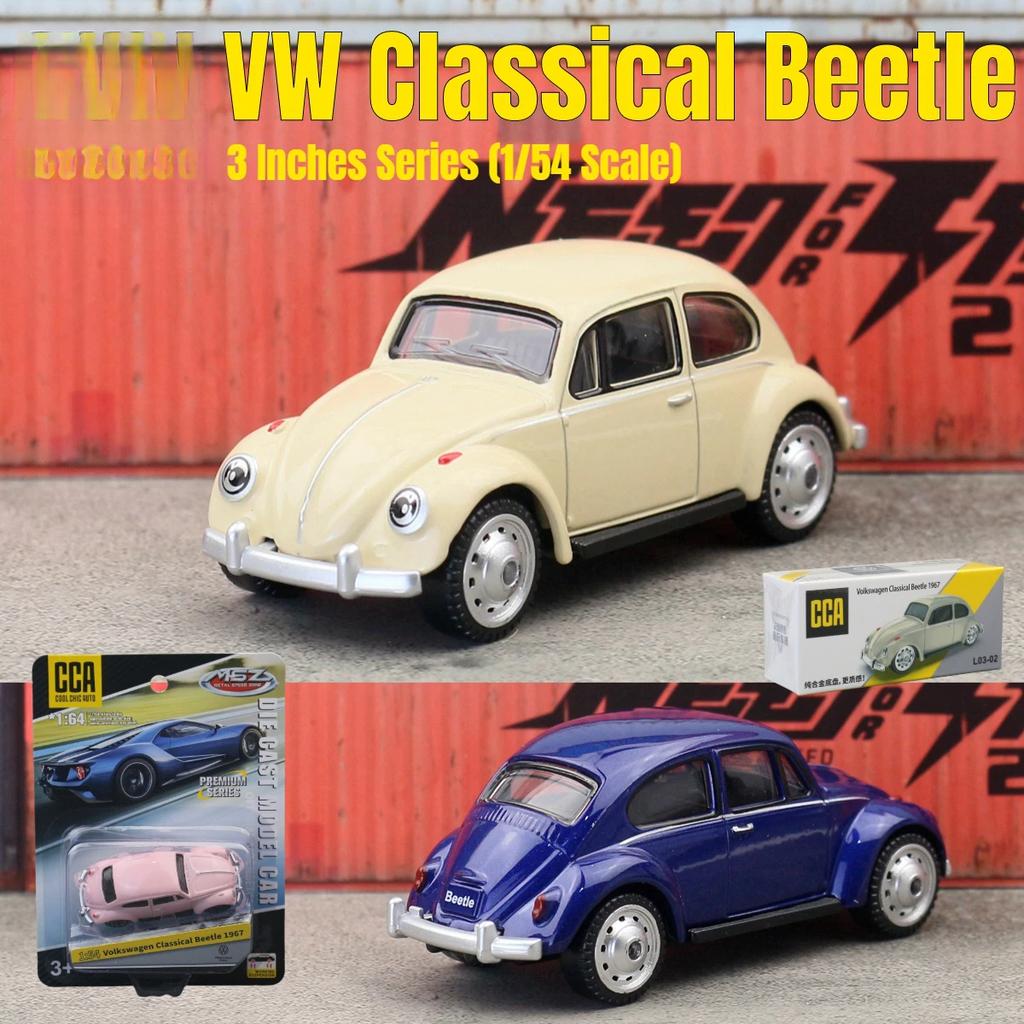 1/54 Scale Beetle Toy Car Model CCA MSZ 1:64 Diecast Miniature Free Wheels Collection Suitable for Hot Wheels Gift Kid