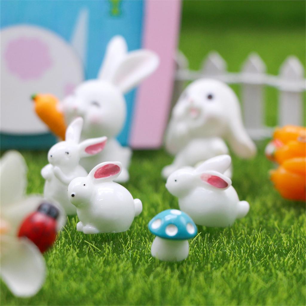 Festive Dollhouse Miniature Accessories Easter Ornaments Set Small Scene Model Collection Garden Animal Rabbit Chick DIY