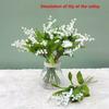 6PCS/Set Artificial Flower Bellflower Lily Valley Flower Plastic Flower Home Soft Decoration Plant Wall Wedding Green Plant