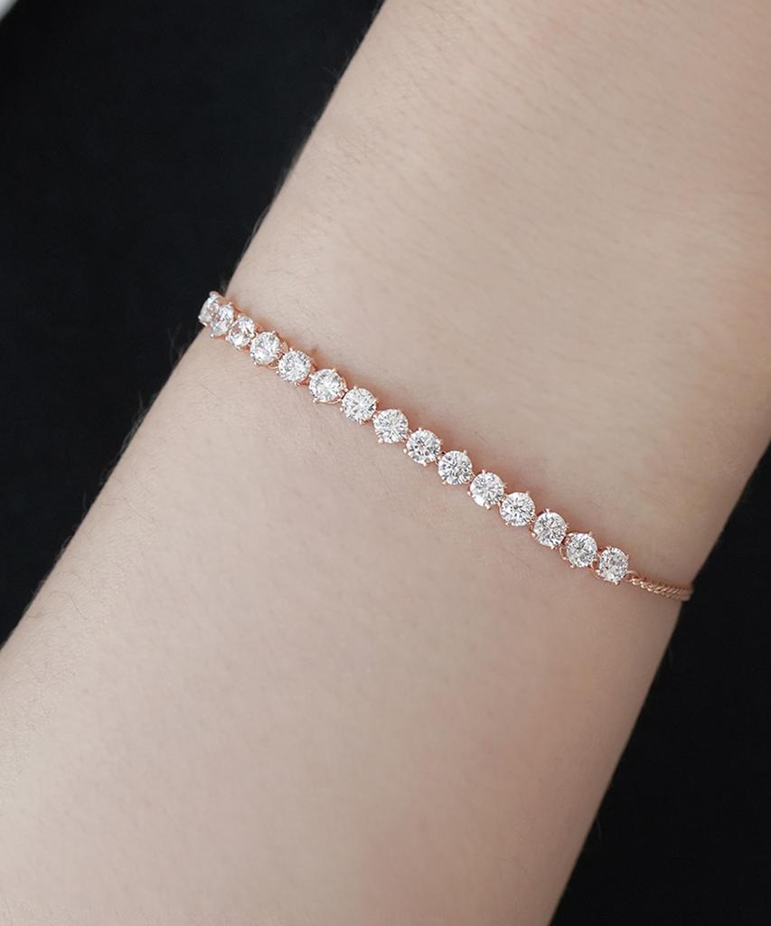 Alleun Silver 925 Zirconia Cubic Tennis Chain Bracelet