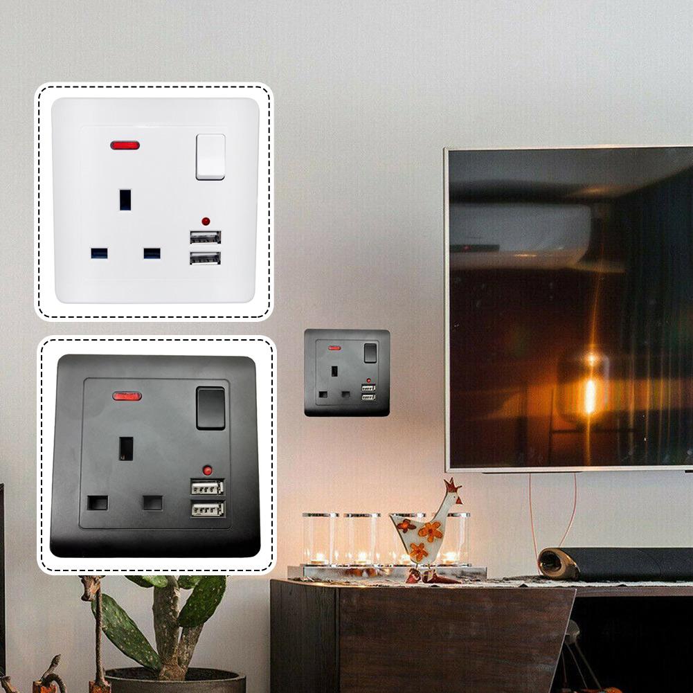 

Настенная розетка с 2 USB-розетками и USB-зарядкой, 13 А, Великобритания