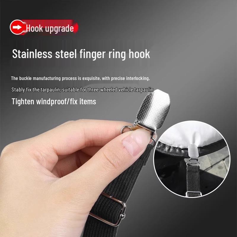 

Ветрозащитные зажимы для навеса трехколесного велосипеда и лобового стекла автомобиля; Регулируемая эластичная лента для крепления шторы на навес электрического автомобиля для пожилых White 2-pack Stretch 1.3m