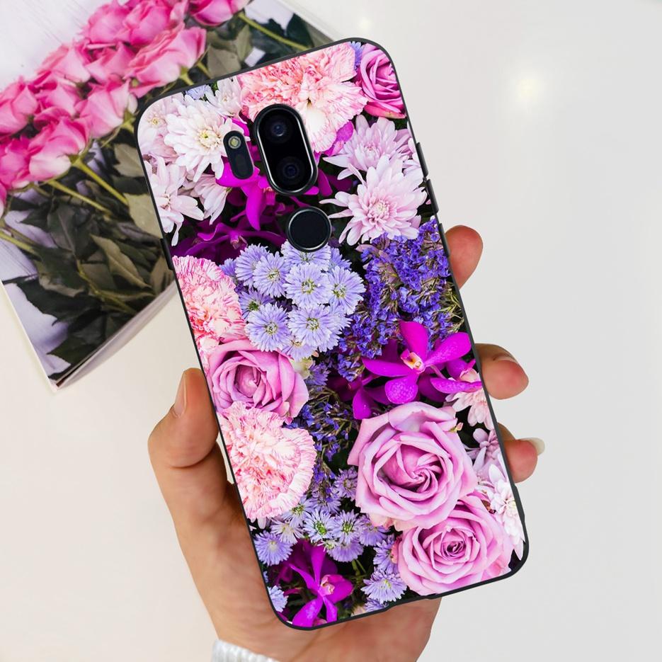 Para LG G7 thinQ Funda G710EM LM-G710 G710 Cubierta Pintada de Lujo Fundas de Teléfono de Silicona Suave Para LG G7 ThinQ Cubiertas Traseras 6.1'' Parachoques