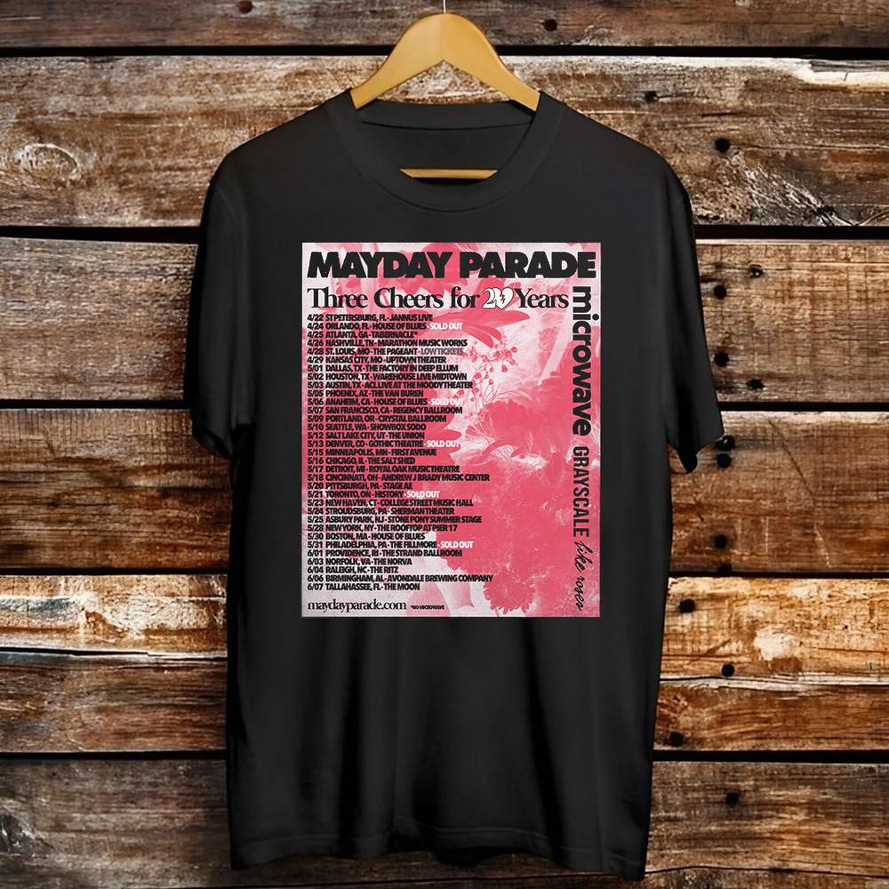 Mayday Parade Band Three Cheers for 20 Years Tour 2025 T Shirt  Unisex T-Shirt M