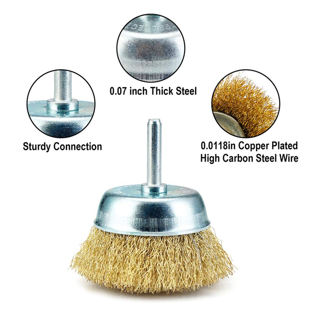 7Pcs Wire Brush Wheel Cup Brush Set for Drill Die Grinder Abrasive Tools Wire Brush Drill Tool Polishing Rust Removal