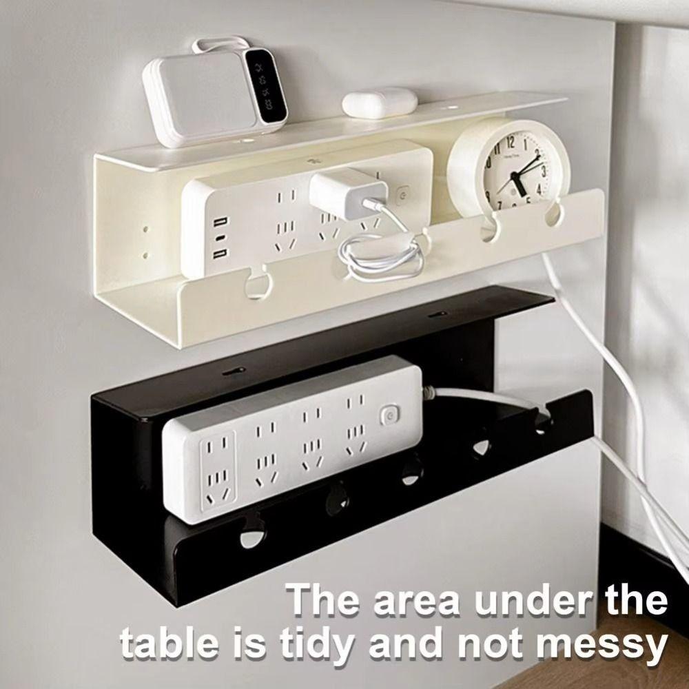 No Drilling Under Desk Cable Management Rack Versatile Wire Fixed Storage Slot  for Office and Home
