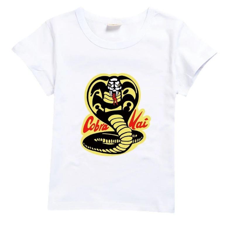 Kids Tshirt Short Sleeve Cobra Kai Print Top Girls Boys Summer New Clothes Children's Adults Parent Child Cotton T Shirts