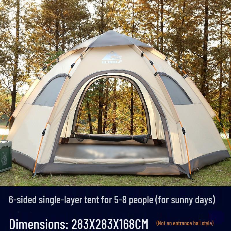 Portable Automatic Fast-Opening Rainproof Tent for 2-4 People - Ideal for Outdoor Camping, Wilderness, & Beach