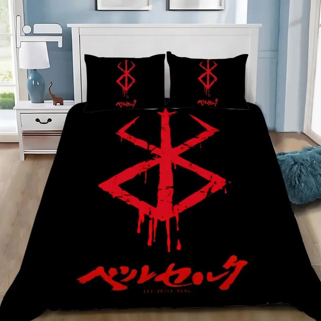 Anime Berserk Bedding Set Berserk Duvet Cover Pillowcase Adult Boy Girl Bedroom Decoration Single Double Large Size