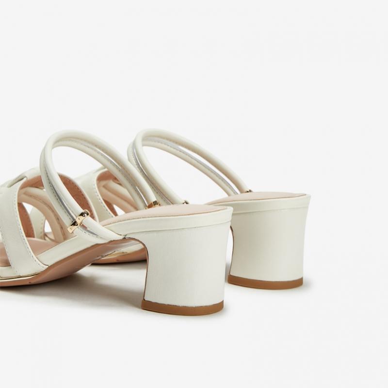 Portfolio Portfolio By ESquire Women S SheepSkin Soft Padded twiSted Two Way SandalS Ivory