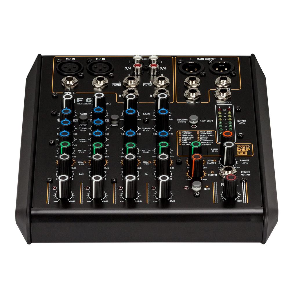 RCF 6CH mixing console with effector F6X black built-in