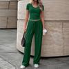 Women's Casual Elegant V-neck Casual Top And Pants Two-Piece Set