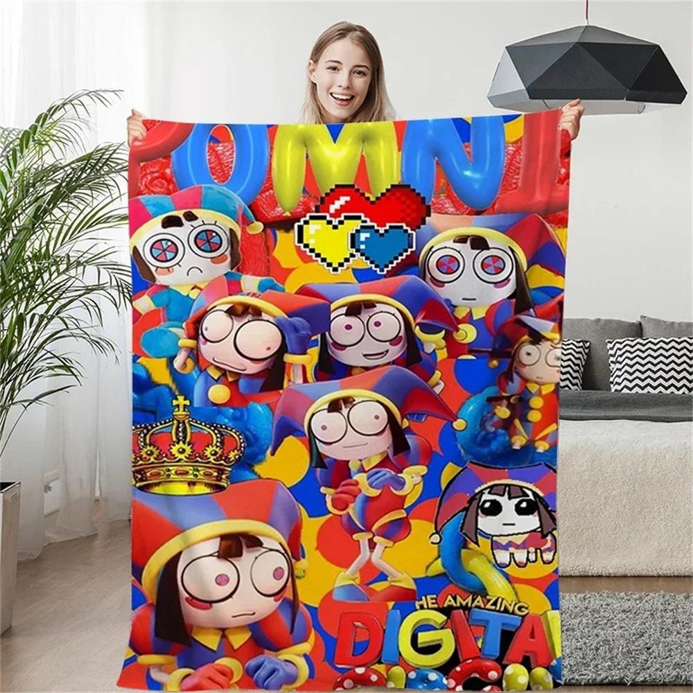 THE AMAZING DIGITAL CIRCUS Cartoon Blanket Warm Flannel Blankets Soft Cozy Blanket Sofa Travel Blanket Bed Linings Birthday Gift