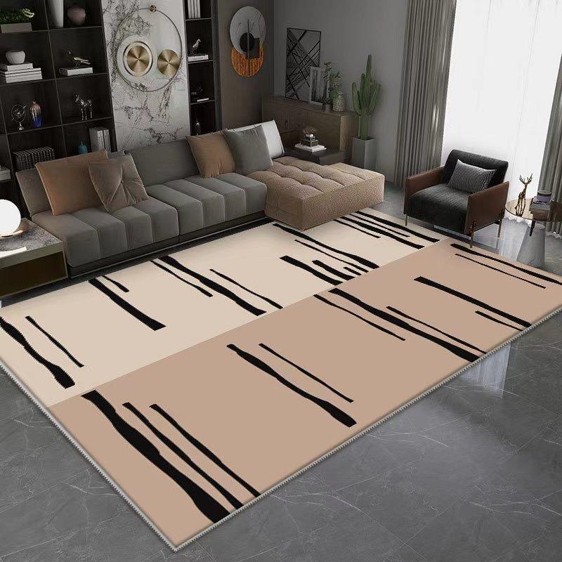 

Minimalist Abstract Pattern Area Rug with Geometric Shapes and Black White Color Scheme Floor Mat for Living Room Home Decor 40x60cm