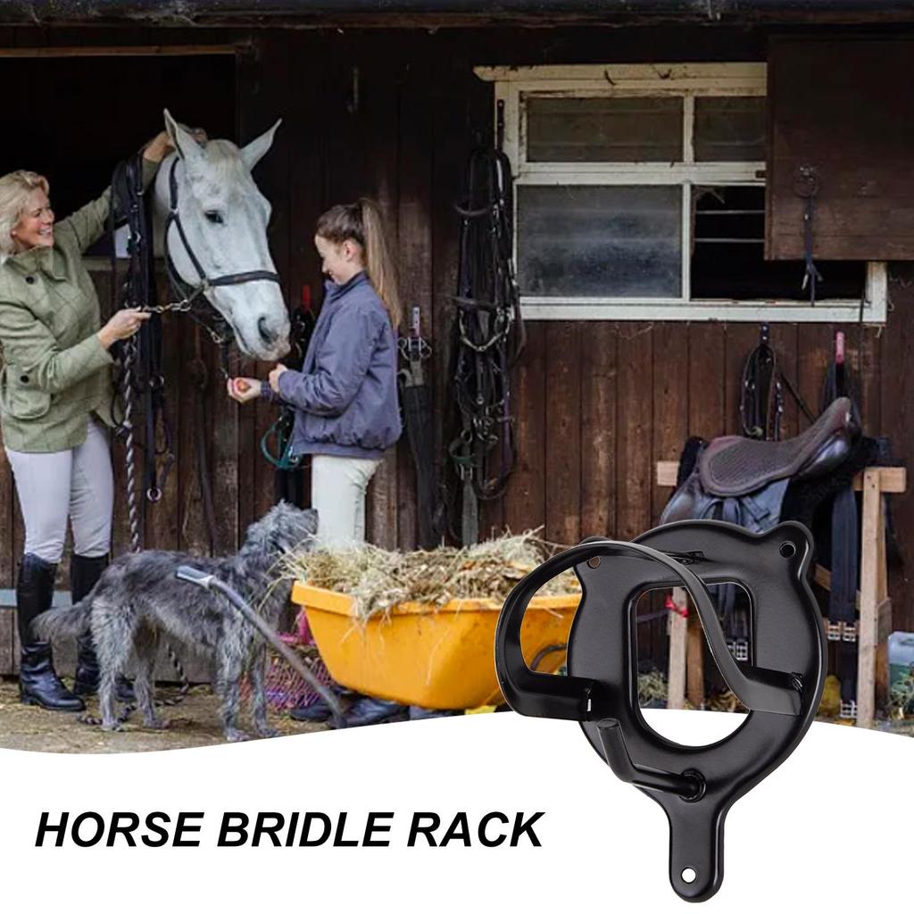 Horse Bridle Rack Bridle Bracket Bridle Hooks Horse Tack Storage Halter Hanger Metal Bridle Holder with Tubes and Screw for Barn