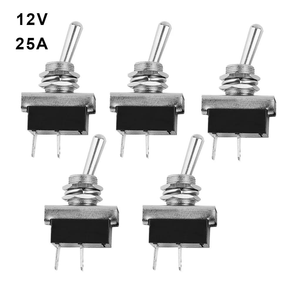 Black+Silver Silver Contacts Rocker Switch ON/OFF 12V Light Metal 10A Car Dash Duty For 12.5mm Round Hole Heavy
