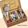 Needle and Thread Box Set, Needle and Thread Bag, Household Sewing Thread Needle Storage Box, Solid Wood Needle and Thread Box