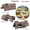 Plastic Rockery Fish Tank Decoration: Bonsai Sand Table Scene with Stone, Tree Stump, and Animal Figures