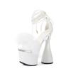 18cm Super High Luxury Women'S Sandals Elegant Straps Mao Mao Thick Heel Women'S Pumps And Heels Fashionab Banquet Women'S Shoes