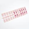 Hand-Set Rhinestone Press-On Nails: Medium Square Tips with 3D Pink Flowers & Gold Accents, 24 Pieces