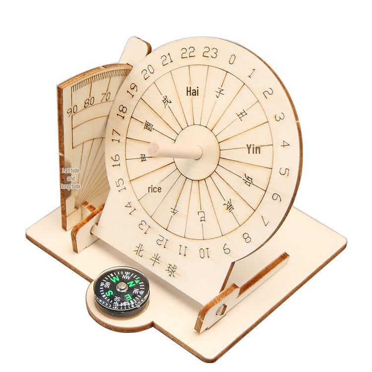 Handmade Equatorial Sundial Model - DIY Children's Solar Clock & Teaching Aid