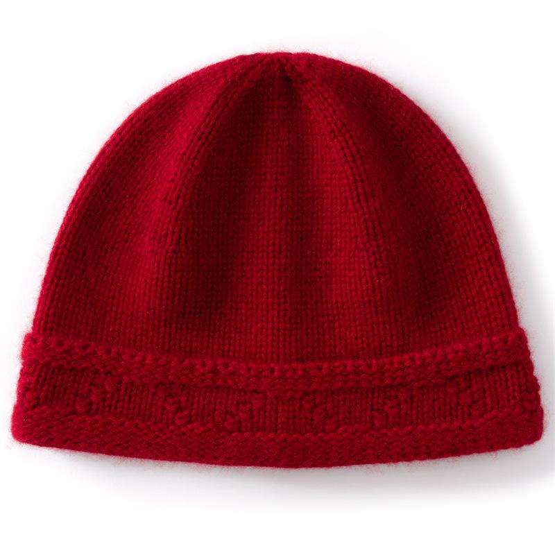 % Cashmere Autumn and Winter New Hats Thickened Men's and Women's Cold Hats Warm Bag Head Knitted Cashmere Hats