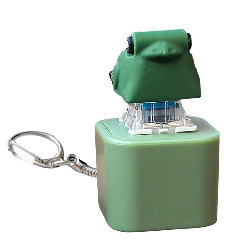 M-Modern-Frog Croaking Fidget Keychain With Lights Rechargeable Stress Reliever Anxiety Sensory Fun Animal Sound Button