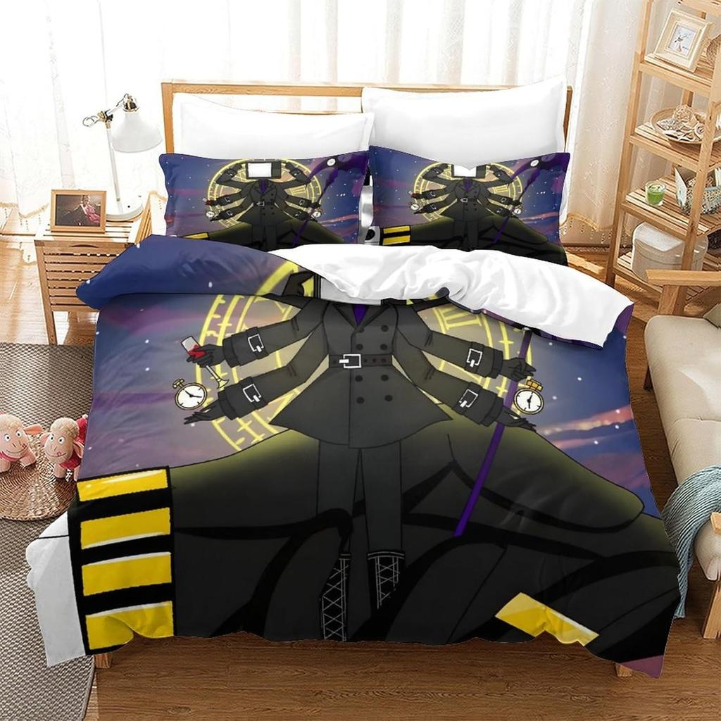 Skibidi Toilet Cartoon Bedding Sets Exquisite Bed Supplies Set Duvet Cover Bed Comforter Set Bedding Set Children Birthday Gift