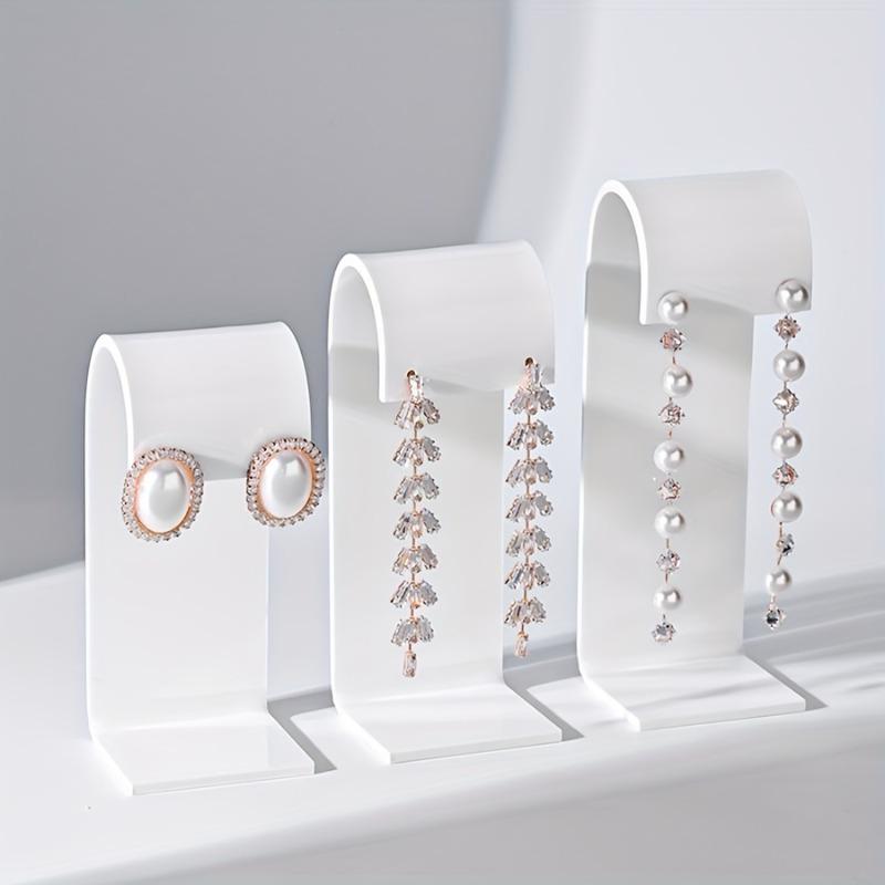 3Pcs/set Acrylic Curved Top Drop Stud Earring Display Stand Rack Tradeshow Earrings Holder Jewelry Photography Accessories Tool
