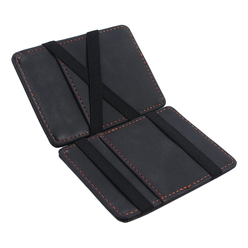 Holder PU Leather With Ribborn ID Card Case Men Cash Clip Magic Wallet Money clips Mini Coin Purse