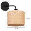 Lampa kinkiet ścienny metalowy led abażur rattan e27 polska lampa boho