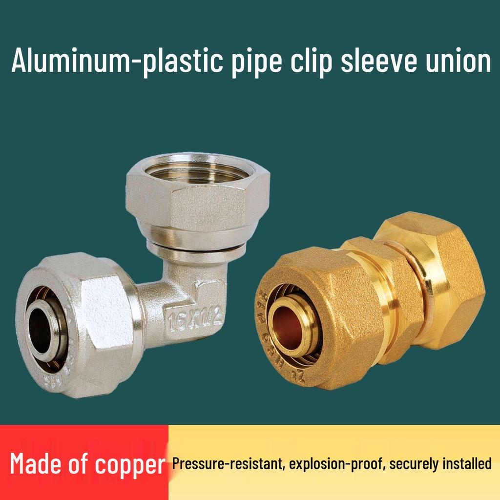 Aluminum-Plastic Pipe Clamp Sleeve 1216 - 4-Point Internal To 6-Point External Thread Copper Connector for Tap Water