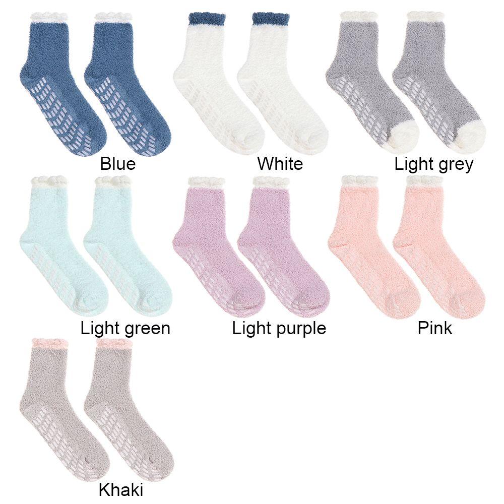 Lovely Women Winter Cold Protection Coral Fleece Socks Plush Socks Mid Socks