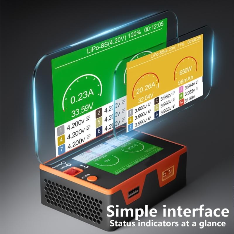 T8 650W 22A XT60 1-8S Efficient Drones Chargers Checkers with Innovative Magnetic for Convenient Portability
