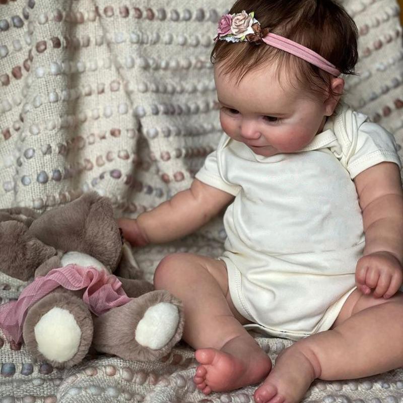 Realistic 20 Inch Bebe Reborn Dolls Maddie Full Vinyl or Cloth Body Optional Newborn Baby Doll Smiling Girl Baby Dolls for Kids Toddler House Play Toy