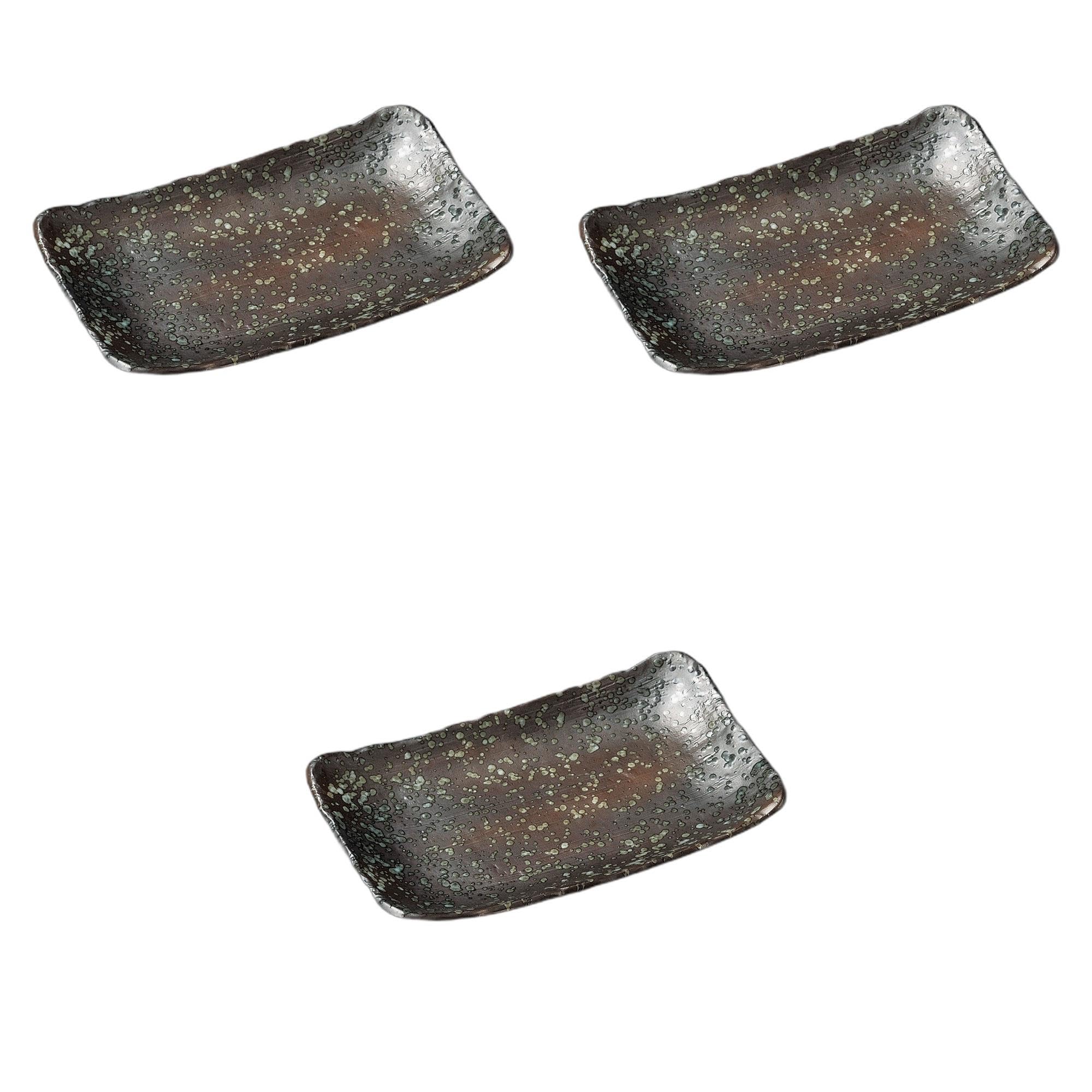 

Набор из 3 черных тарелок для якитори «Глициния» x x Усиленные керамические тарелки для якитори от Setomonohonpo 7,0 [19,4 12,5 2,6 см]