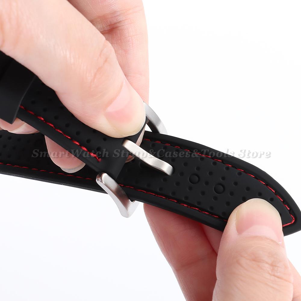 Soft Silicone Rubber Watch Strap 20mm 22mm 24mm Men Women Stitching Sport Waterproof Breathable Wrist Band for Seiko Bracelet