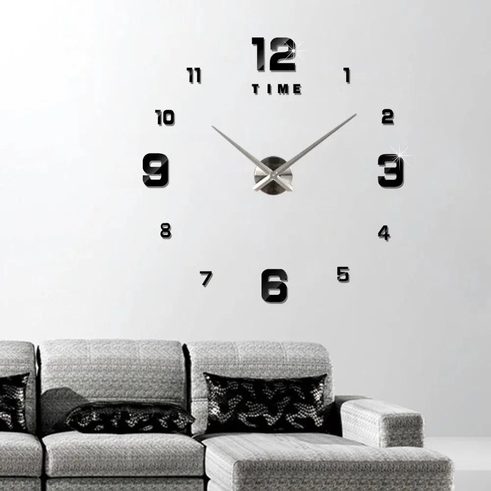 Digitale Wanduhr LED Zuhause. Wandbild 3D Dekor DIY Dekoration für Schlafzimmer Leuchten Wohnzimmer Familie Leise Uhren Garten