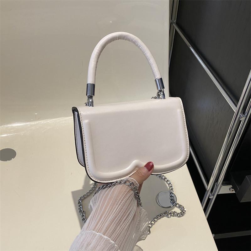 Stylish Fresh Texture Handbag 2023 Summer New Simple Solid Color Single Shoulder Slant Bag