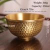 Handcrafted Vintage Brass Salad Bowl,Thickened Hammer Texture Outdoor Picnic Soup Bowl,Camping For Home Copper Tableware 12 cm