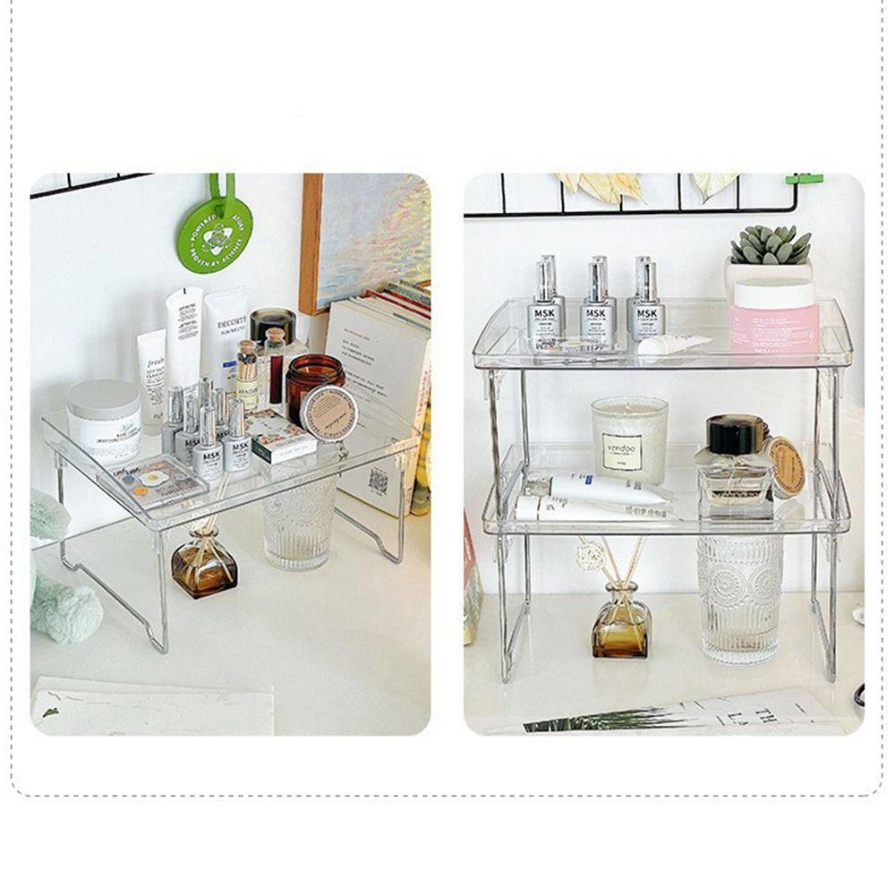 Simple Desktop Storage Rack Acrylic Bathroom Shelf Miscellaneous Organizer Cup Holder Washroom